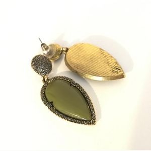 Army Green Teardrop Earrings